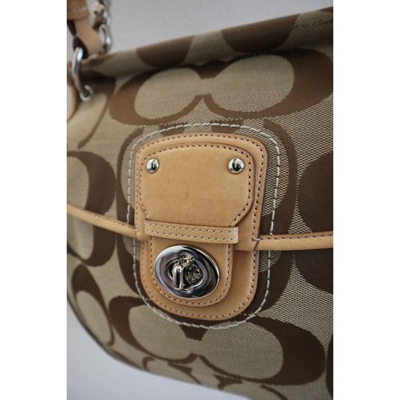 Coach Willis Brown Signature Canvas Leather ''70th Anniversary'' Crossbody Bag - Picture 12 of 16